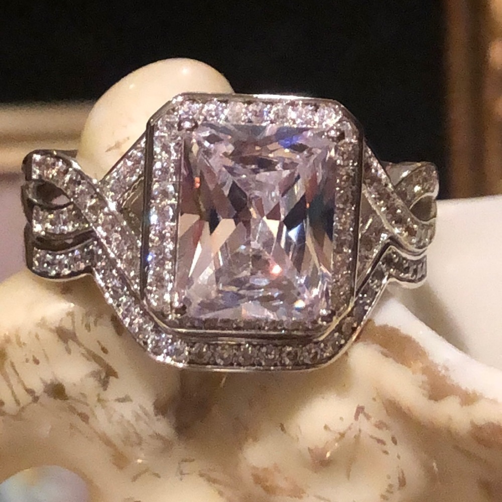 2 Pc Stackable Simulated Diamond Solitaire Ring N… - image 3